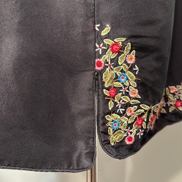 Vintage Ross- Simons embroidered silk tunic Asian style Size L - Picture 6 of 10